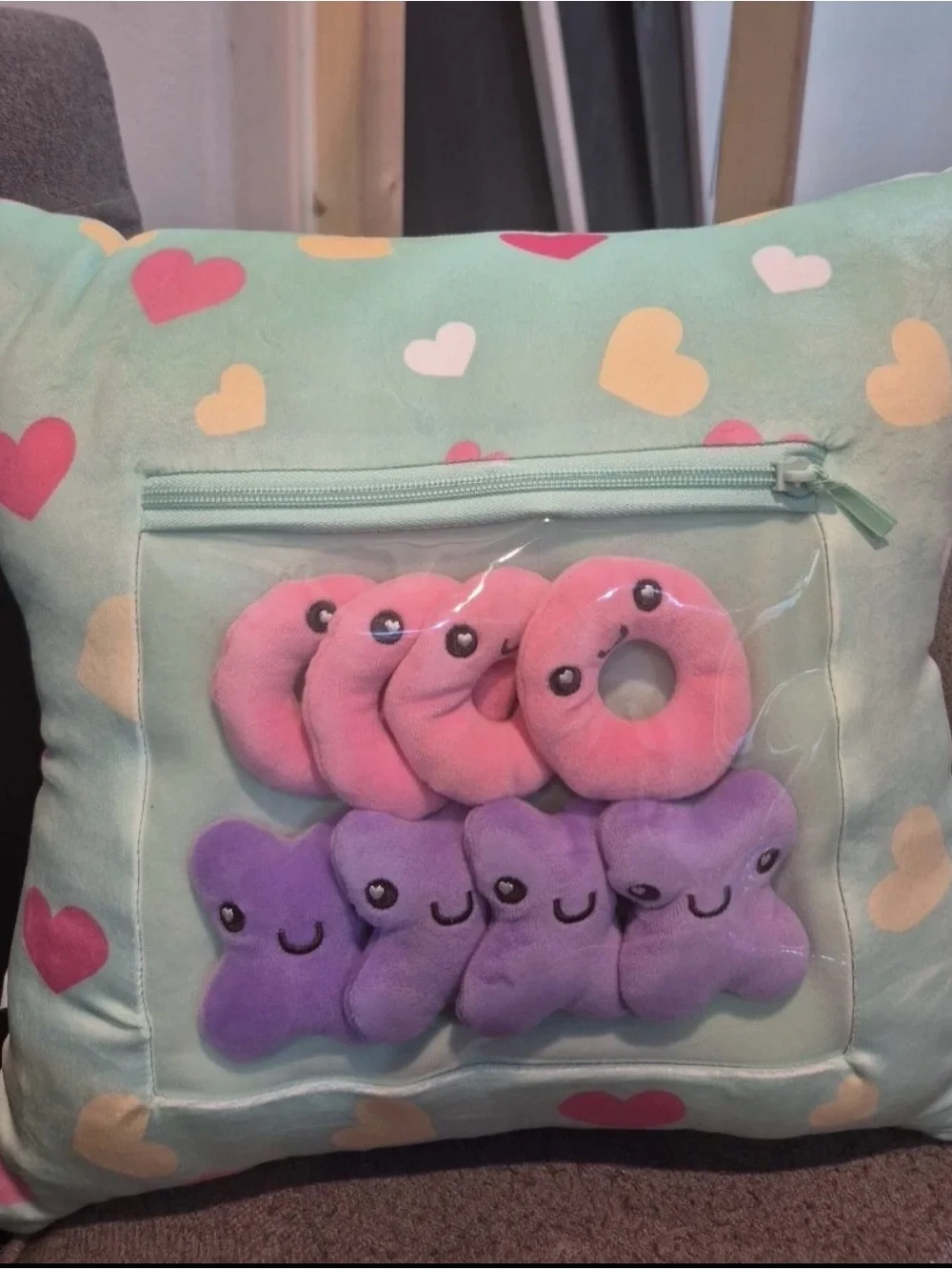 Way to Celebrate Inch Valentine's Day 9piece tic-tac-toe plush pillow NWOT
